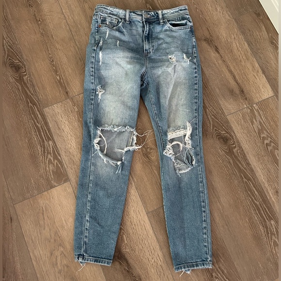 Cello Straight Leg Distressed Jeans Boyfriend Fit - Picture 3 of 7